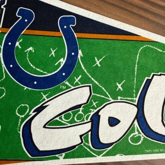 Vintage 1996 Indianapolis Colts Felt Pennant NFLP Tag Express - Picture 7 of 15